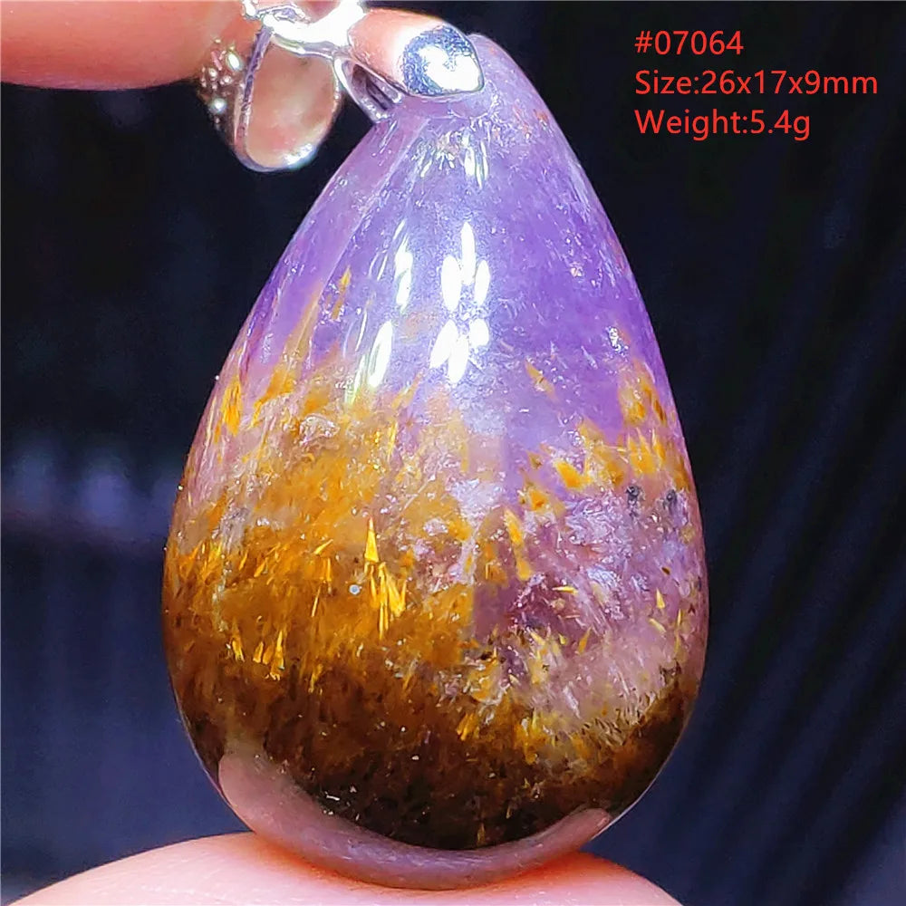 Purple Rutilated Auralite Pendant-ToShay.org