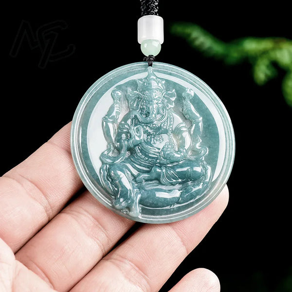 Blue Jade Elephant Pendant-ToShay.org