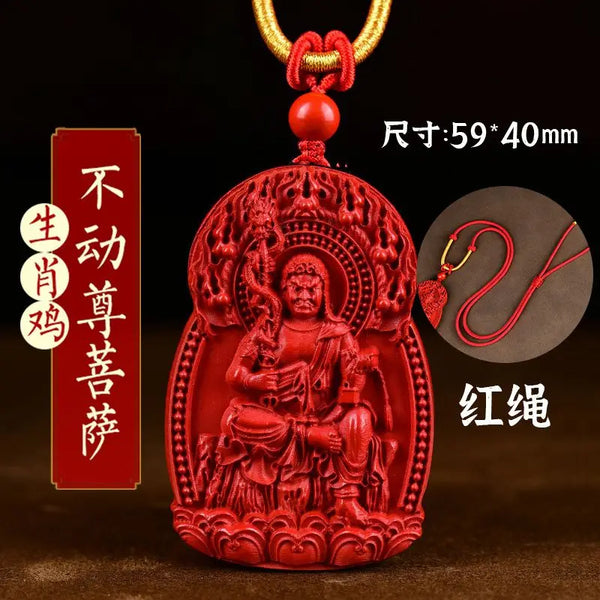 Red Cinnabar Buddha Pendant-ToShay.org