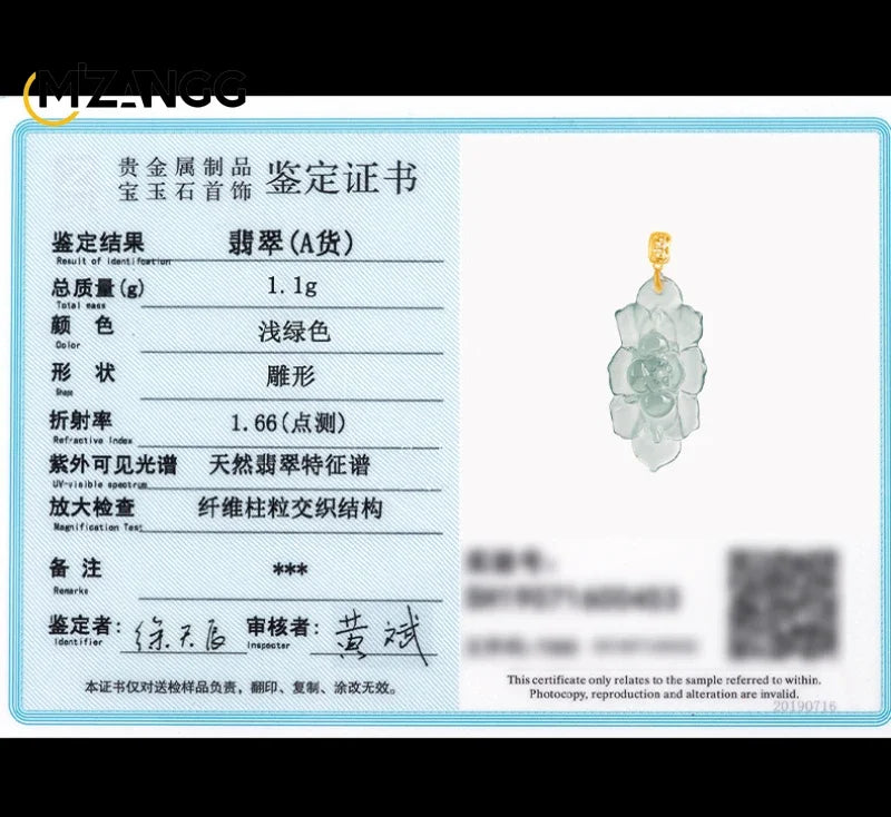 Blue Jadeite Lotus Pendant-ToShay.org