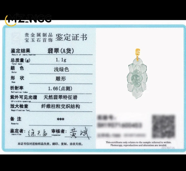 Blue Jadeite Lotus Pendant-ToShay.org