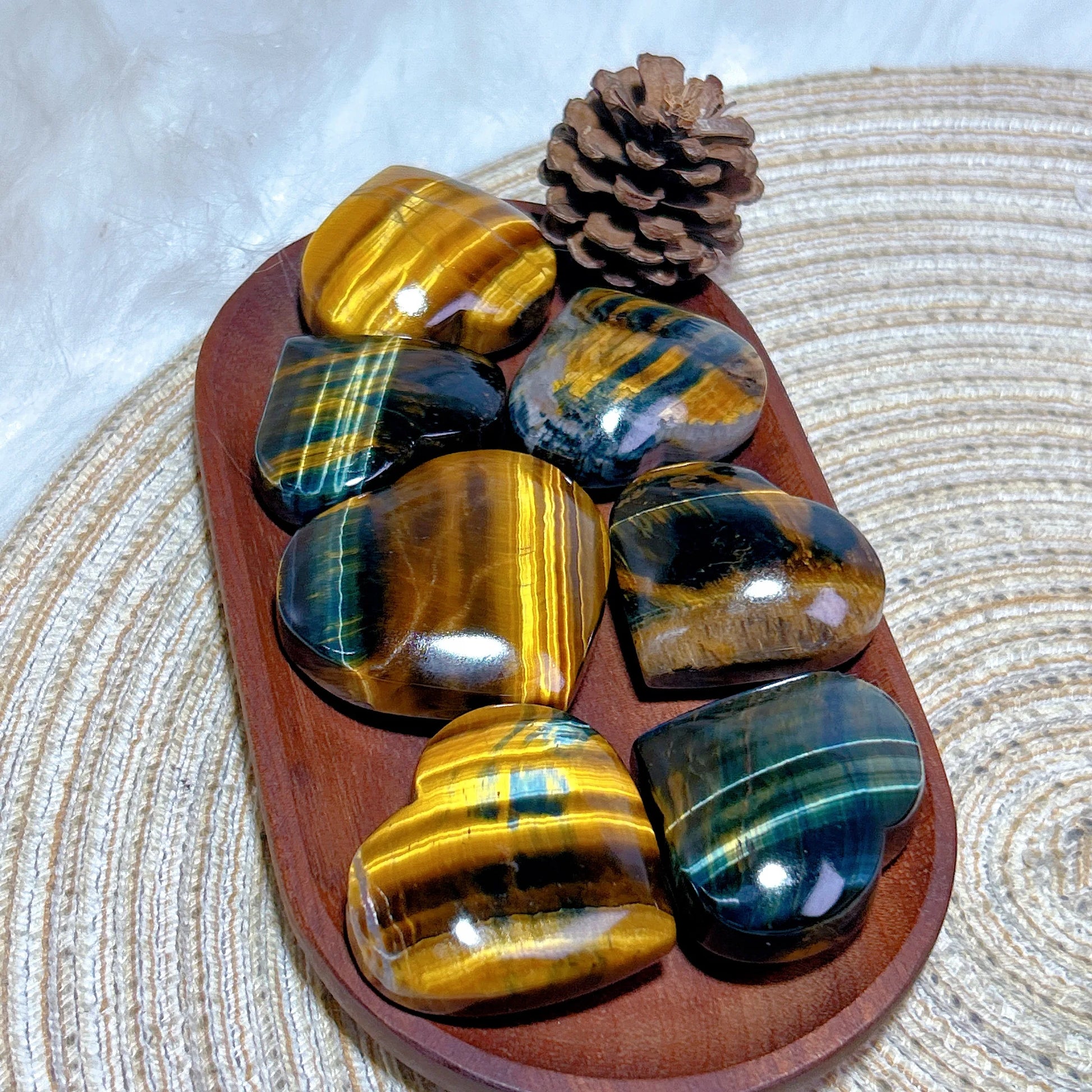 Yellow Blue Tiger Eye Heart-ToShay.org