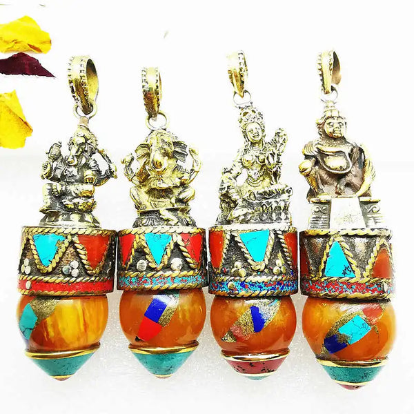 Tibetan Brass Buddha Pedants-ToShay.org