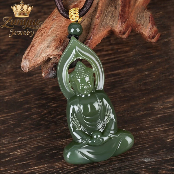 Green Jade Buddha Pendant-ToShay.org