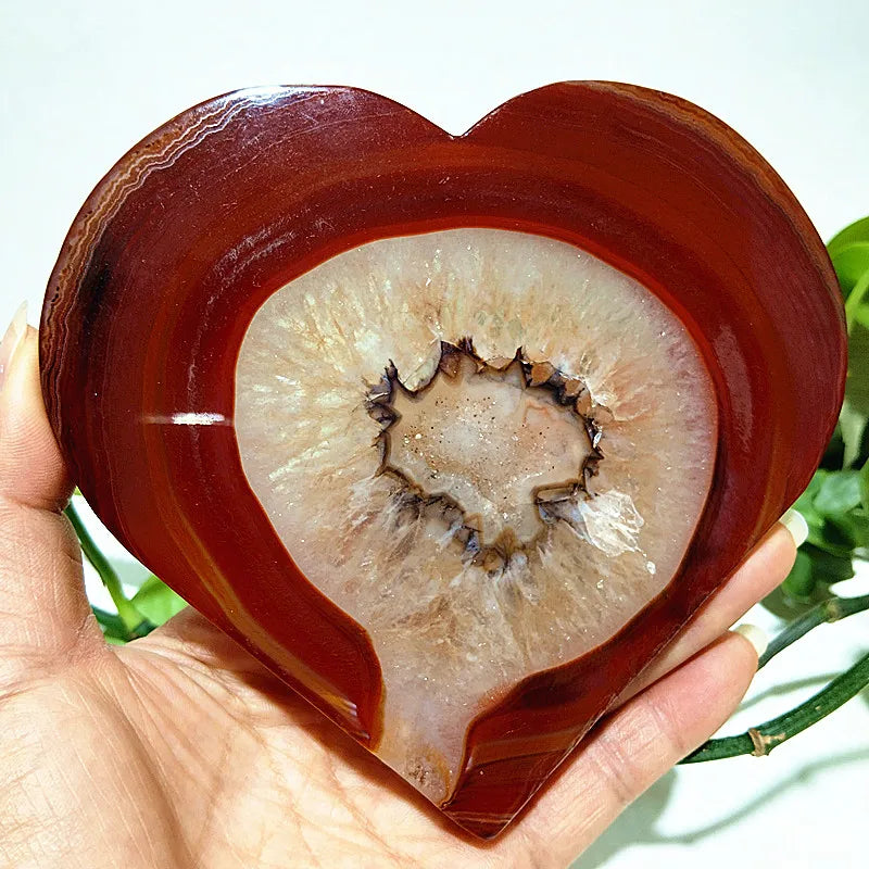 Red Agate Geode Heart-ToShay.org