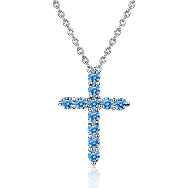 Silver Diamond Cross Necklace-ToShay.org