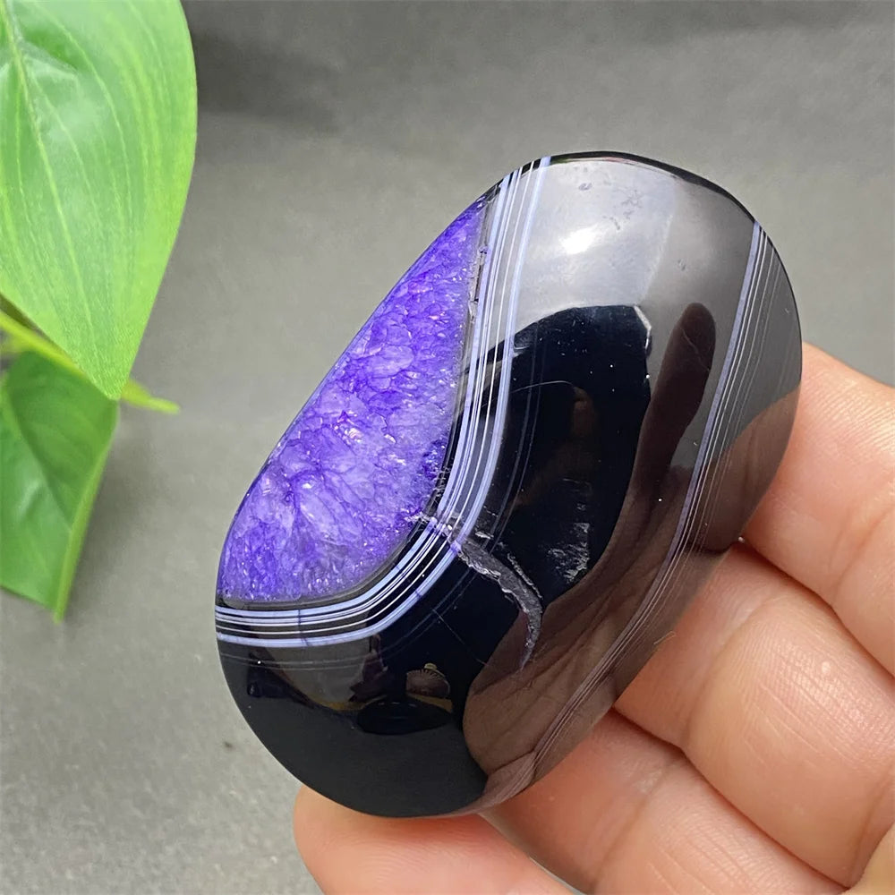 Purple Agate Palm Stone-ToShay.org