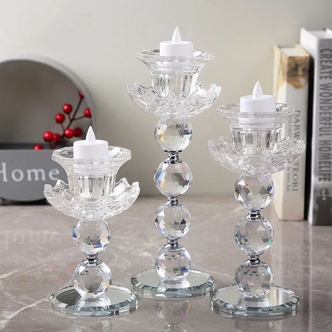 Clear Crystal Candle Stand-ToShay.org