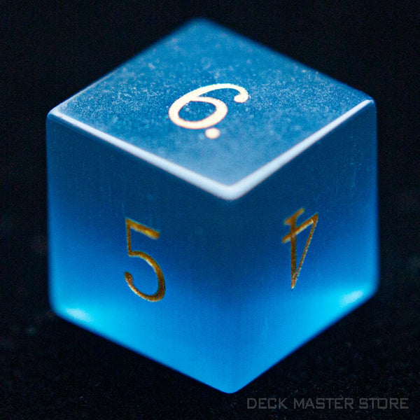 Blue Aquamarine Cats Eye Dice-ToShay.org