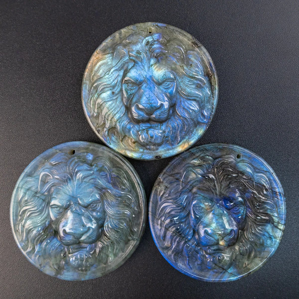 Blue Labradorite Lion Plate-ToShay.org