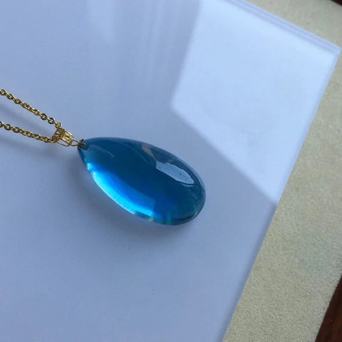 Blue Aquamarine Pendant-ToShay.org
