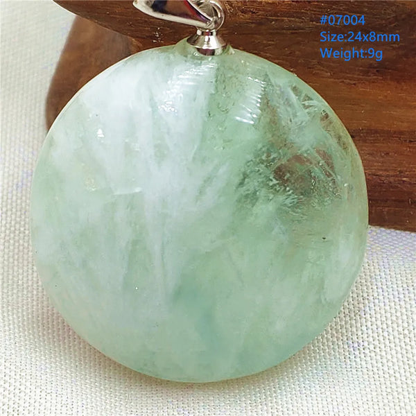 Green Feather Fluorite Pendant-ToShay.org