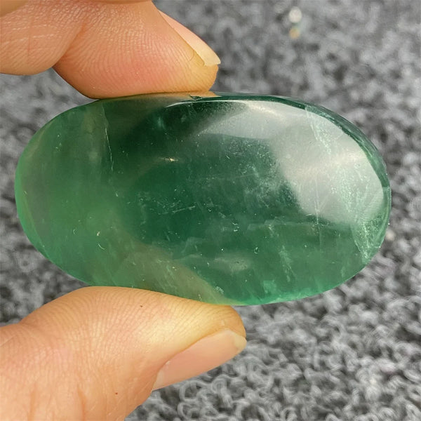 Green Fluorite Palm Stone-ToShay.org