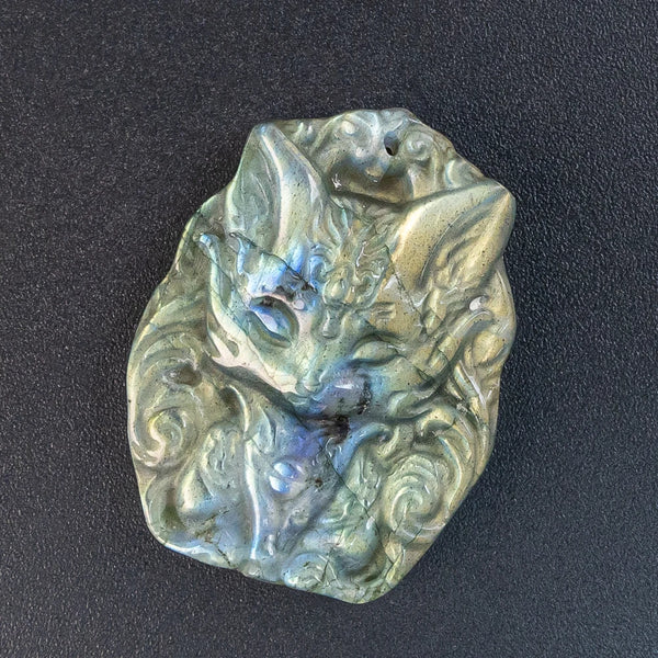 Blue Labradorite Fox Plate-ToShay.org