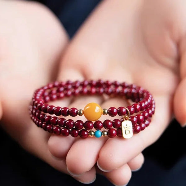Red Cinnabar Wrap Bracelet-ToShay.org