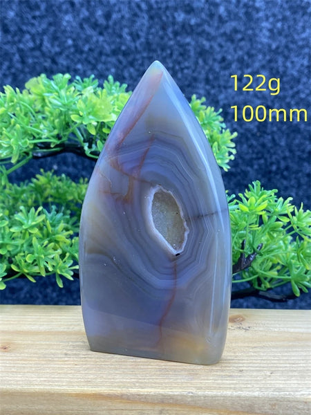 Blue Agate Geode Flame-ToShay.org