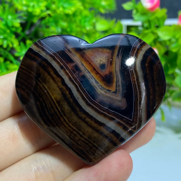 Black Agate Geode Heart-ToShay.org
