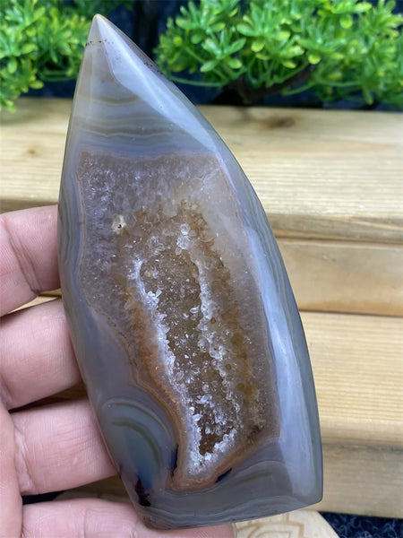 Blue Agate Geode Flame-ToShay.org
