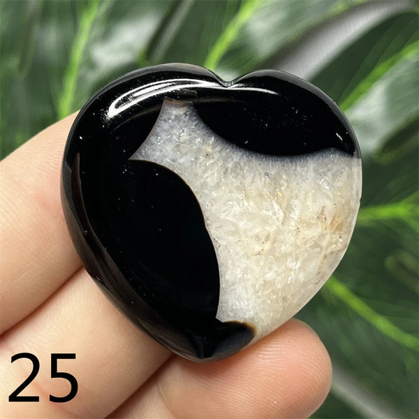 Black Agate Geode Heart-ToShay.org