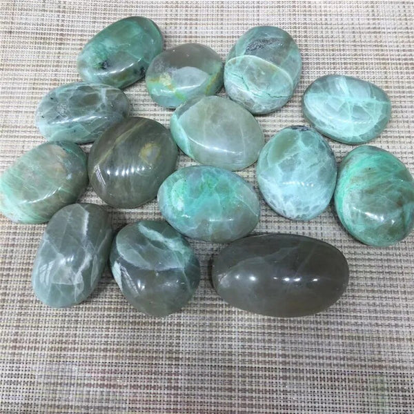 Green Moonstone Palm Stones-ToShay.org