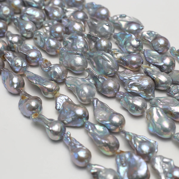 Grey Pearl Fish Tail Beads-ToShay.org