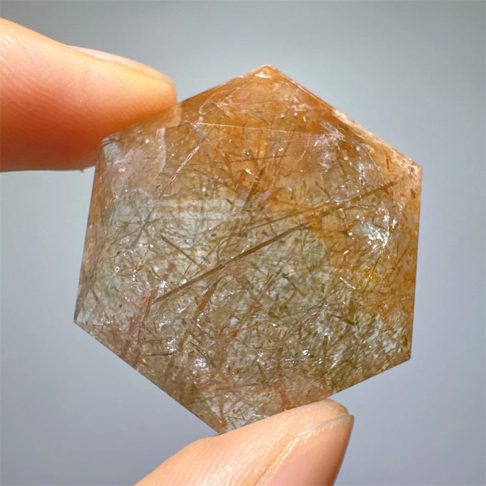 Green Tourmaline Rutile Hexagon-ToShay.org