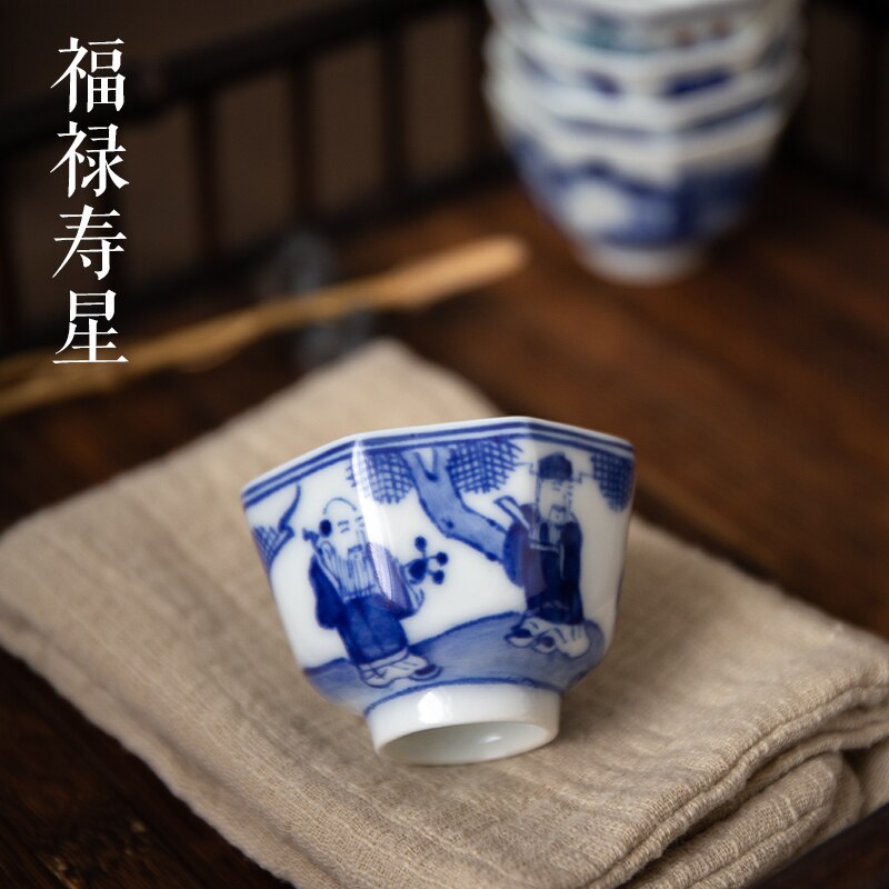Blue White Ceramic Tea Cups-ToShay.org