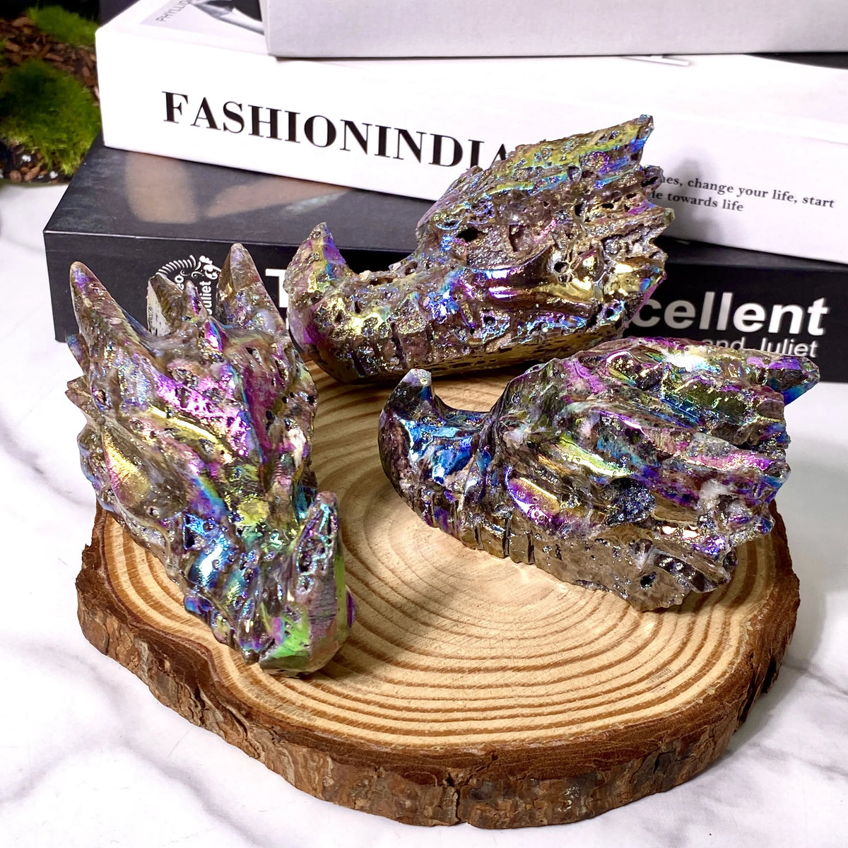 Purple Aura Sphalerite Dragon Head-ToShay.org