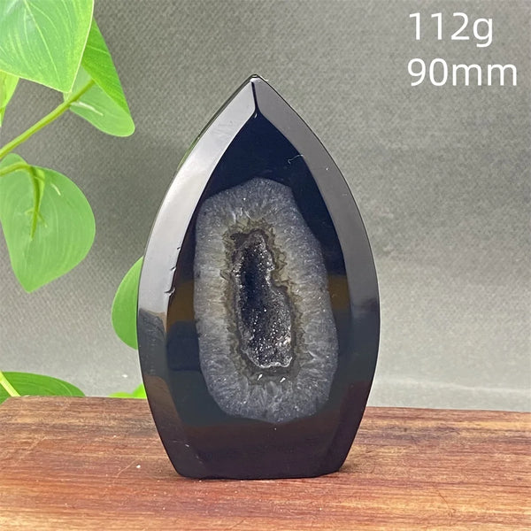 Black Agate Geode Flame-ToShay.org