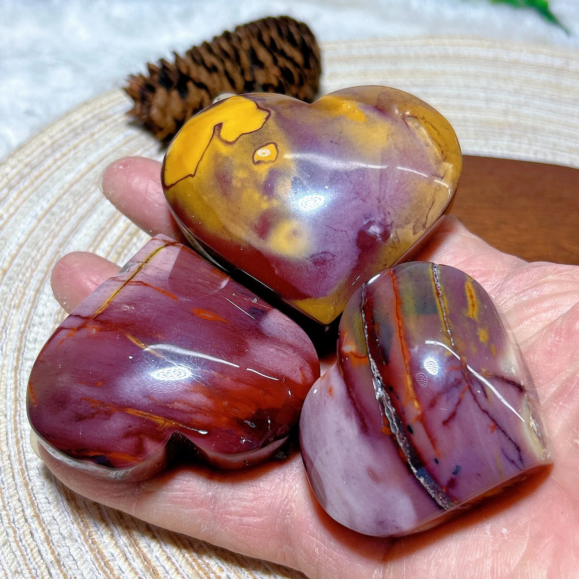 Yellow Mookaite Hearts-ToShay.org