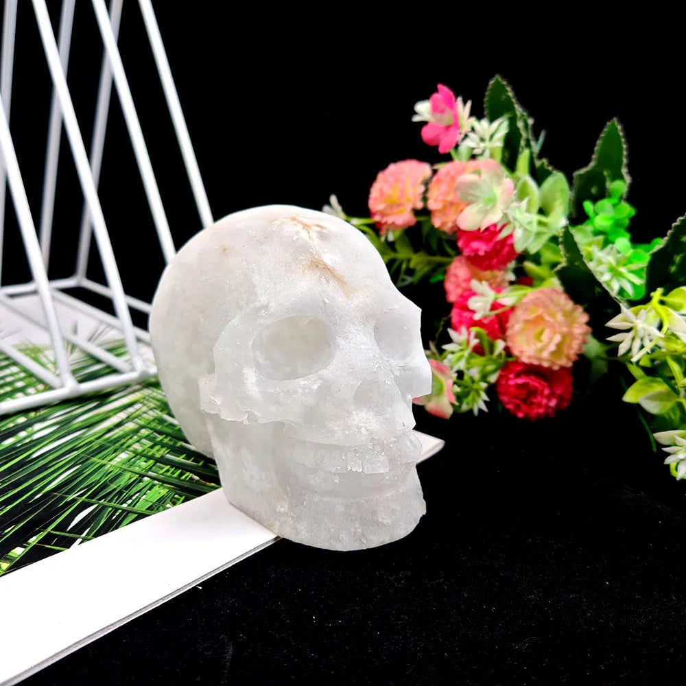 White Crystal Geode Skull-ToShay.org
