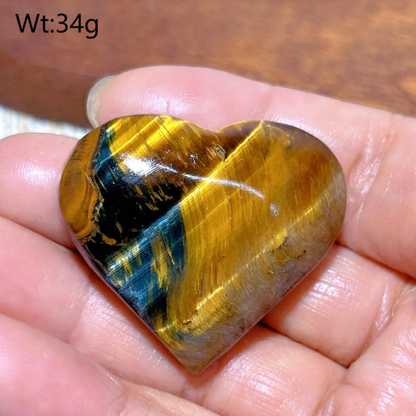 Blue Yellow Tiger Eye Heart-ToShay.org