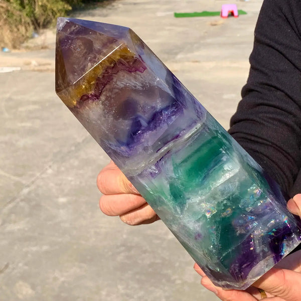 Rainbow Fluorite Crystal Point-ToShay.org