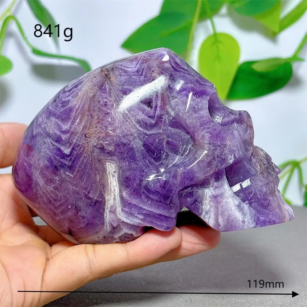 Dream Amethyst Skull Crystal Natural Stone Quartz Stone Minerals Home Decoration Reiki Gifts Energy Healing Spiritual Luck Love-ToShay.org
