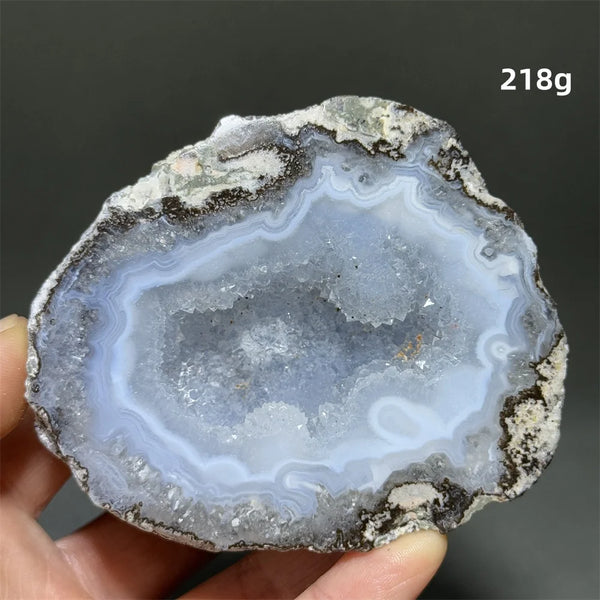 White Agate Crystal Cave Egg-ToShay.org