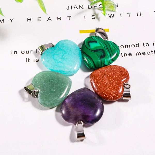 Mixed Crystal Heart Pendants-ToShay.org