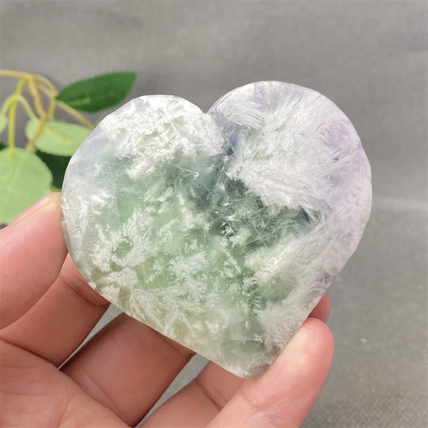 Green Feather Fluorite Heart-ToShay.org