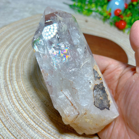 Clear Rainbow Quartz Crystal Tower-ToShay.org