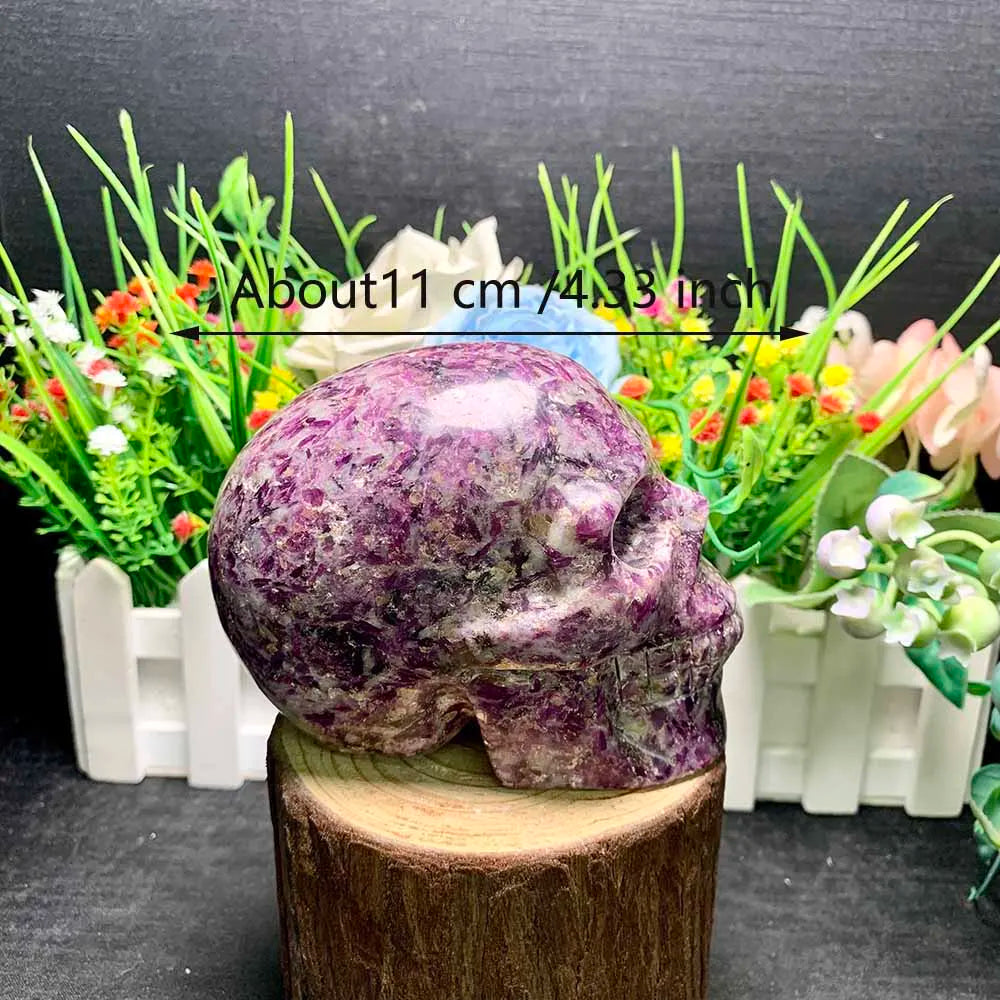 1PC Natural Purple mica Skull Divination Healing Energy Crystal Festival Gifts FengShui Meditation Home Collection Decoration-ToShay.org
