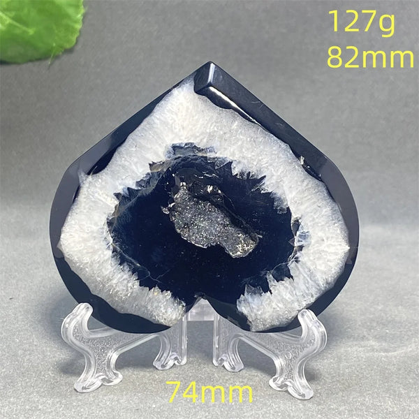 Black Agate Geode Heart-ToShay.org