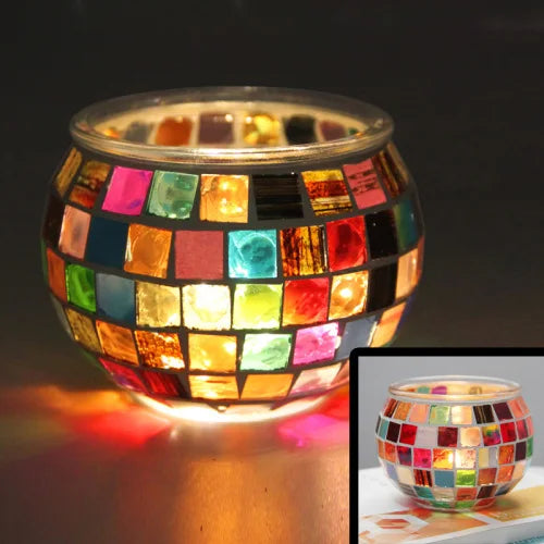 Mosaic Glass Tealight Holder-ToShay.org