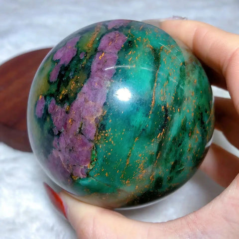 Green Ruby Zoisite Ball-ToShay.org