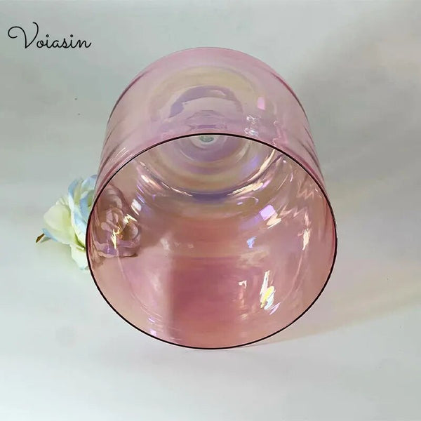 Pink Rose Clear Crystal Singing Bowl-ToShay.org