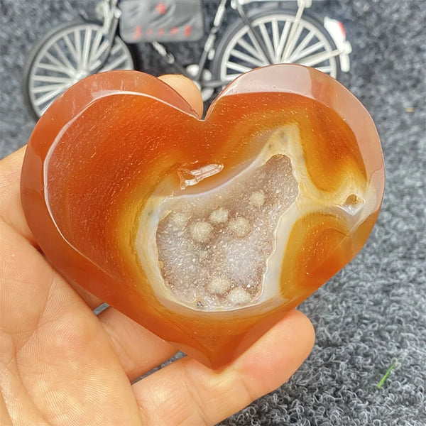 Red Agate Geode Heart-ToShay.org