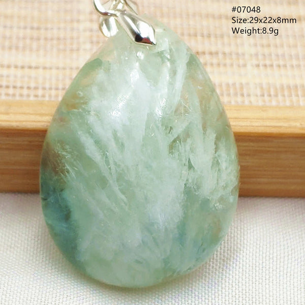 Green Feather Fluorite Pendant-ToShay.org
