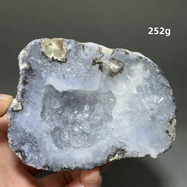 White Agate Crystal Cave Egg-ToShay.org