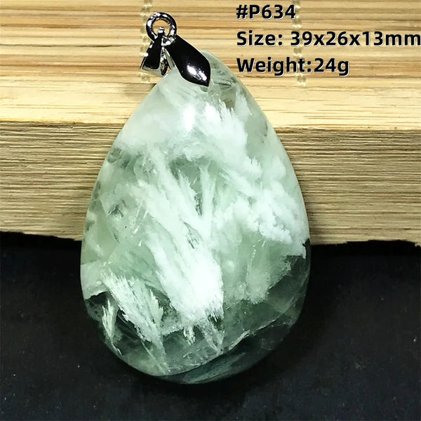 Green Feather Fluorite Pendant-ToShay.org