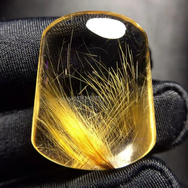 Gold Rutilated Quartz Pendant-ToShay.org