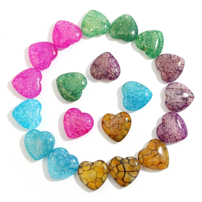 Mixed Dragon Veins Agate Heart-ToShay.org