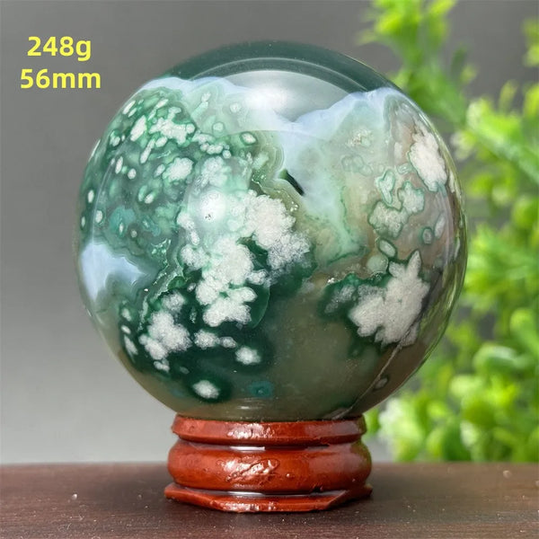 Green Cherry Blossom Agate Ball-ToShay.org